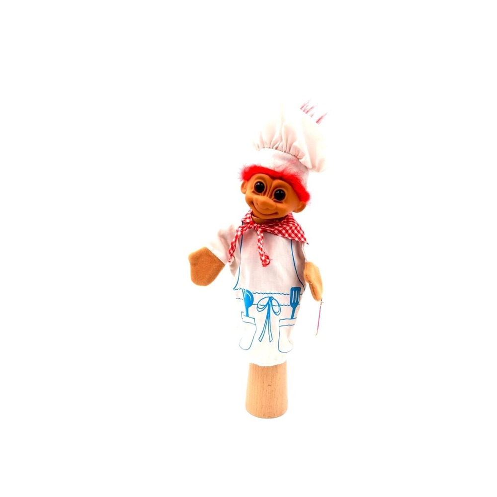 Vintage 1990's Russ Troll‎ Doll Chef Hand Puppet 9" Cook 90s Trolls